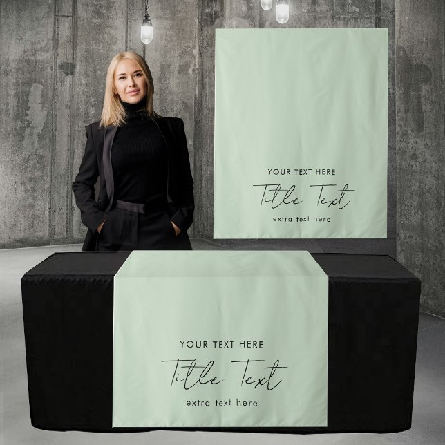 Custom Table Runner Banner Modern Script Green Wandteppich (Custom Table Runner Banner Modern Script Green Tapestry)