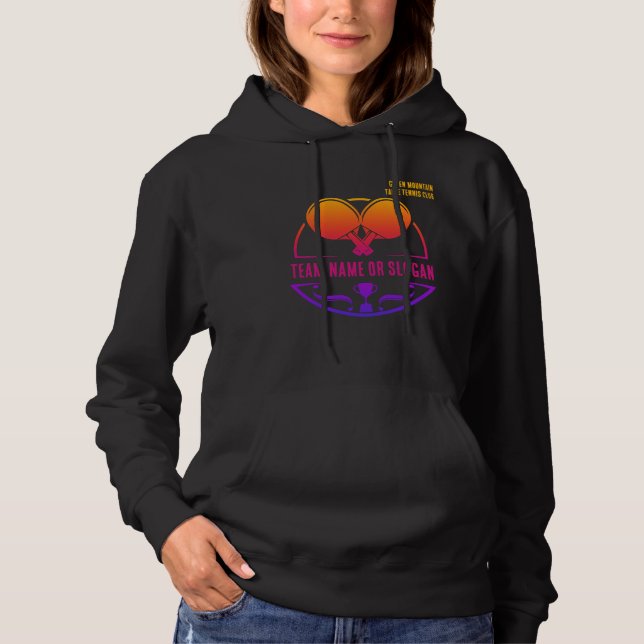 Custom Table Tennis Team Name Club Hoodie (Vorderseite)
