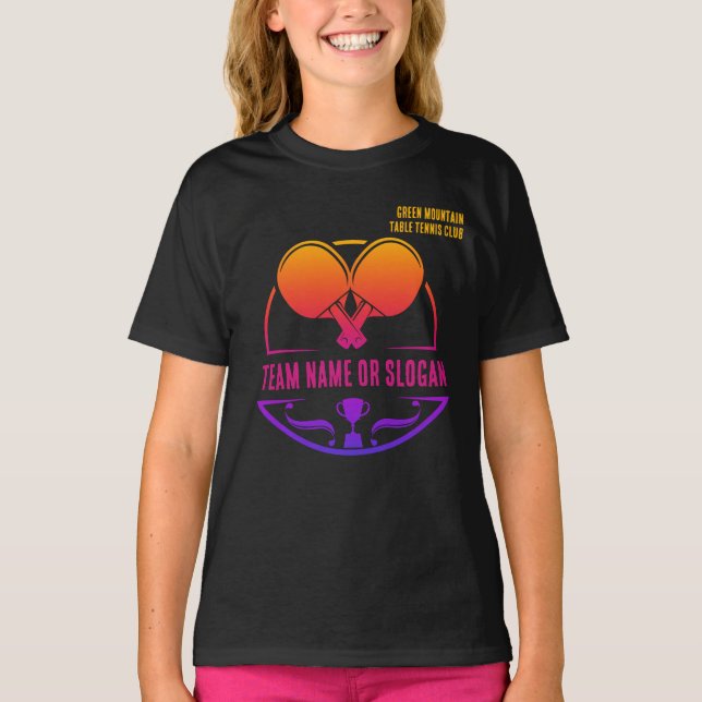 Custom Table Tennis Team Name Club T-Shirt (Vorderseite)