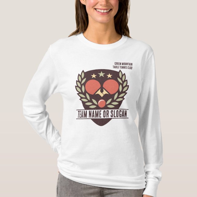 Custom Table Tennis Team Name Club T-Shirt (Vorderseite)