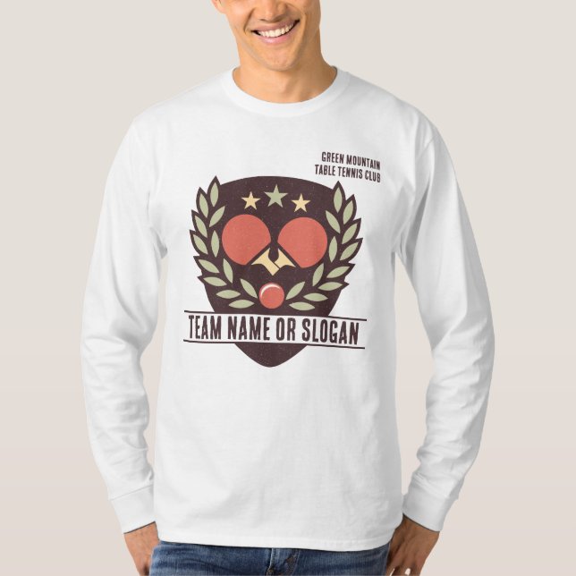 Custom Table Tennis Team Name Club T-Shirt (Vorderseite)
