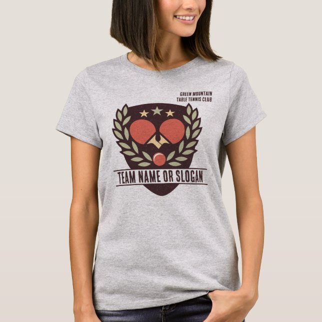Custom Table Tennis Team Name Club T-Shirt (Vorderseite)
