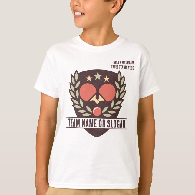 Custom Table Tennis Team Name Club T-Shirt (Vorderseite)