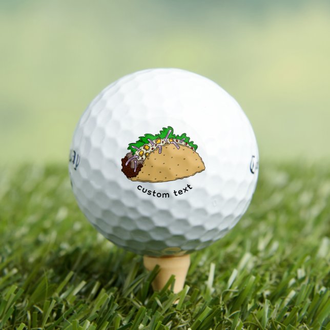 Custom Taco Design Golf Balls - Funny Taco Humor Golfball (Insitu T-Shirt)