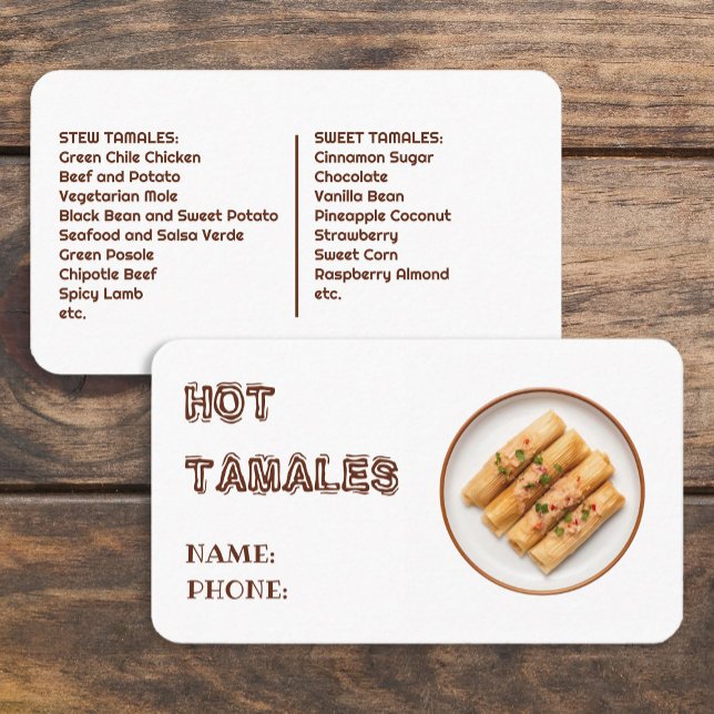 Custom Tamales Visitenkarte (Custom Tamales Business Cards)
