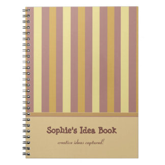 Custom Tan and Taupe Stripe Notebook Notizblock