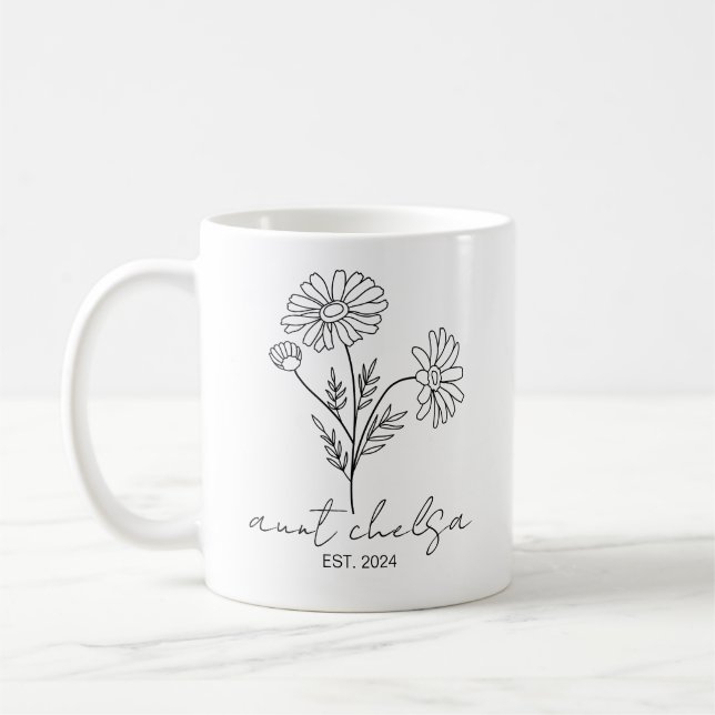 Custom Tante New Tunt 2024, Pregnancy Ankündigung Kaffeetasse (Links)