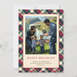 Custom Tartan Family Foto Holiday Feiertagskarte