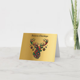 Custom Tartan Stag & Bauble Weihnachtskarte Karte