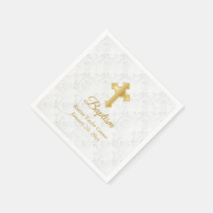 Custom Taufen in White and Gold Serviette
