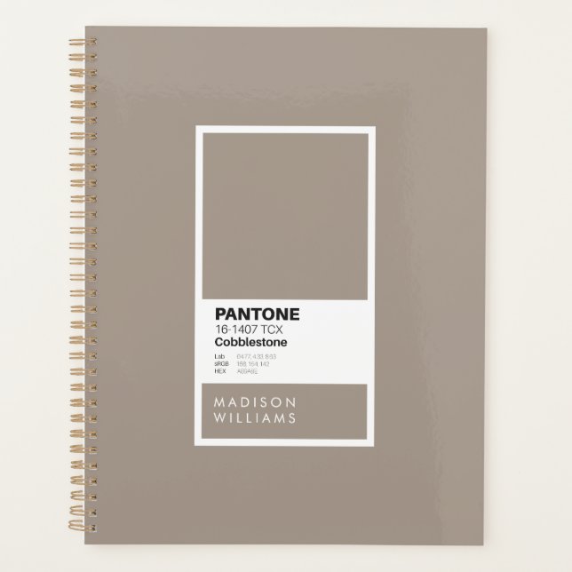 Custom Taupe Gray Notebook | Personalisiertes Jour Planer (Vorderseite)