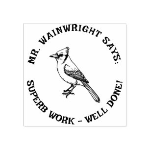Custom Teacher Blue Jay Briefmarke Niedlich "Super Gummistempel