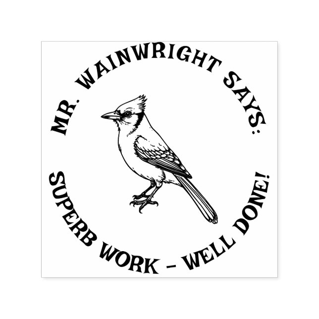 Custom Teacher Blue Jay Briefmarke Niedlich "Super Permastempel (Design)