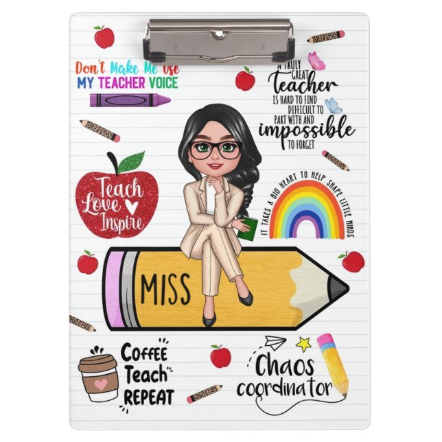 Custom Teacher Clipboard – Back to School Gift Klemmbrett (Vorderseite)