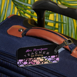 Custom Teacher Colorful Seashell Summer Vacay Gepäckanhänger