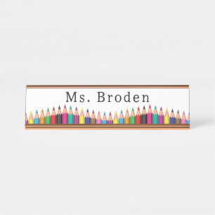Custom Teacher Crayon Name zurück zur Schule Schreibtischnamensplakette