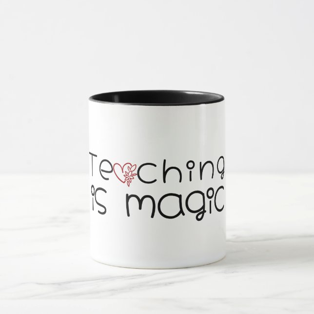 Custom Teacher Heart Frame Appreciation Gift Tasse (Zentrum)