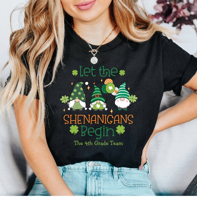 Custom Teacher Let the Shenanigans Begin Gnomes T-Shirt (Von Creator hochgeladen)