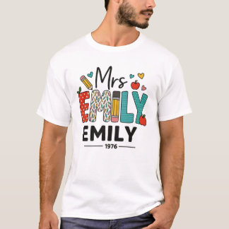 Custom Teacher Name Design - farbenfroh "Mrs. Emil T-Shirt