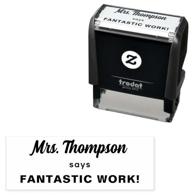 Custom Teacher Name Fantastische Arbeit! Permastempel (Beispiel)