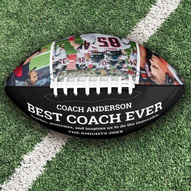 Custom Team Best Coach je Foto Collage Football (Add photos and your coach's name to personalize this football for a special gift.)