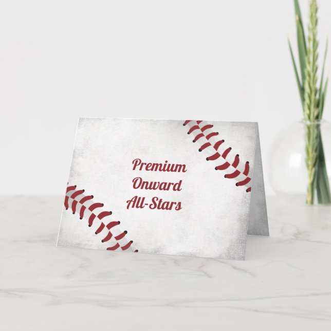 Custom Team Name Geburtstag Große Grunge Baseball Karte (Vorderseite)