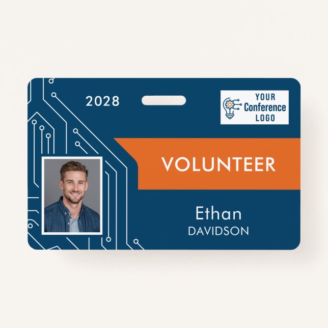 Custom Technology Summit Volunteer Photo ID Badge Ausweis (Vorderseite)