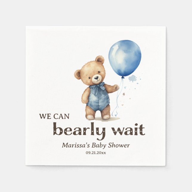 Custom Teddy Bear Baby Boy Dusche Serviette (Vorderseite)