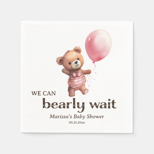 Custom Teddy Bear Girl Babydusche Serviette (Vorderseite)