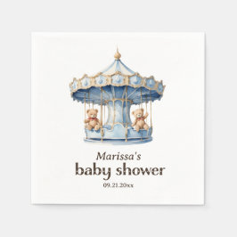 Custom Teddy Bear Twin Boy Baby Dusche Serviette