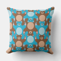 Custom Teddy Bears blau & braun Kissen für Kinder