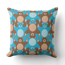 Custom Teddy Bears blau & braun Kissen für Kinder