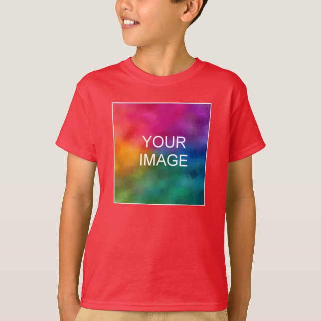 Custom Template Youth Kids Boys Short Sleeve Red T-Shirt (Vorderseite)