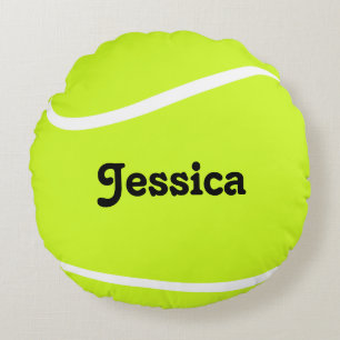 Custom Tennis Ball Player oder Teamname Pillow Rundes Kissen