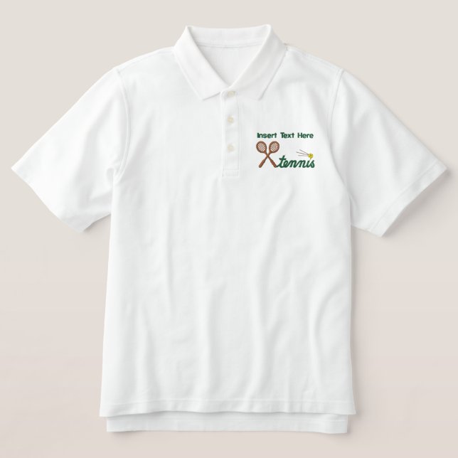Custom Tennis besticktes Shirt (Design Vorderseite)