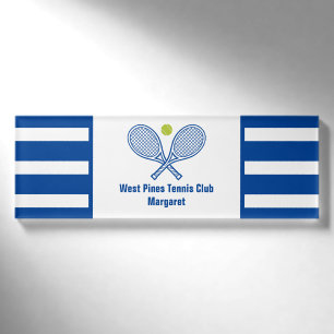 Custom Tennis Country Club Blaue Streifen Namenschild