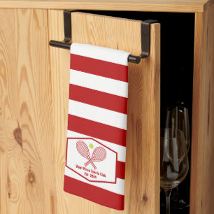 Custom Tennis Country Club Roter Streifen Geschirrtuch