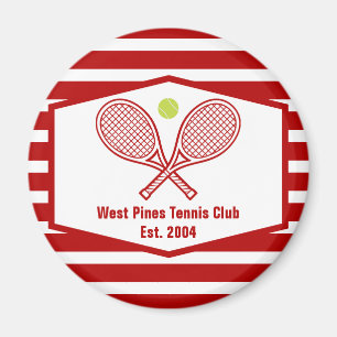 Custom Tennis Country Club Roter Streifen Magnet
