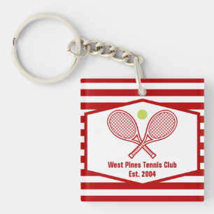 Custom Tennis Country Club Roter Streifen Schlüsselanhänger