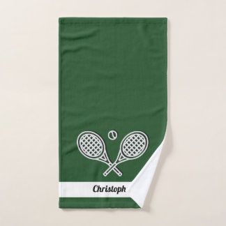 Custom Tennis Theme Monogrammed Name Tennis Ball Handtuch