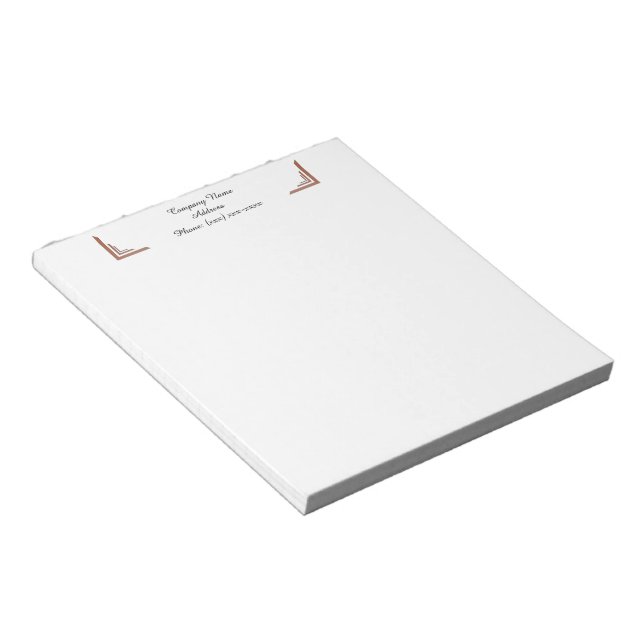 Custom Terracotta Corner Business Notepad Notizblock (angewinkelt)