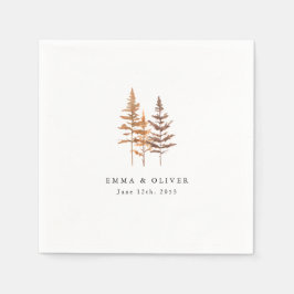 Custom Terracotta Pine Tree Mountain Wedding Serviette