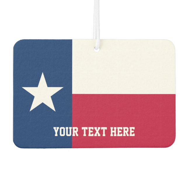 Custom Texan Fahne Airkühler für Texas Autolufterfrischer (Vorderseite)
