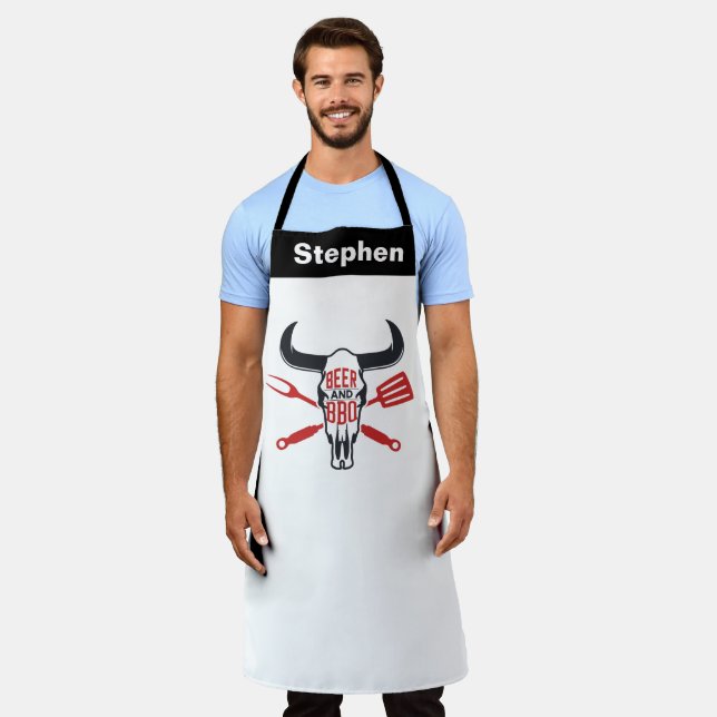 Custom Texas GRILLEN Schürze, Cowboys Beer und GRI Schürze (Getragen)