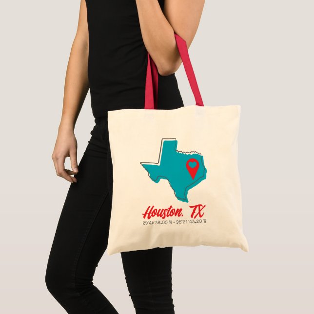 Custom Texas Heart Map Marker City Koordinaten Tragetasche (Vorderseite (Produkt))