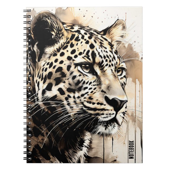 CUSTOM TEXT : Abstrakt Leopard Notebook Journal Notizblock (Vorderseite)
