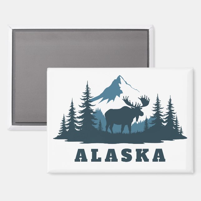 Custom Text ALASKA Magnet (Vorderseite/Rückseite)