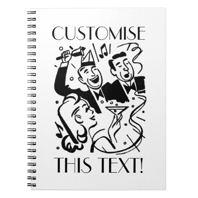 Custom Text Art Deco Cocktail Party Notizblock (Vorderseite)