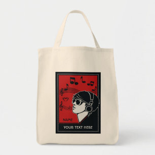 Custom Text Art Deco Music Taschen