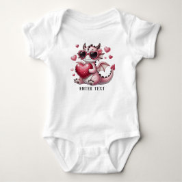 Custom Text Baby Girl T-Rex Dino Liebe Baby Strampler
